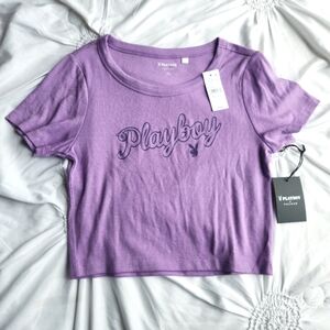 NWT Playboy By Pacsun short-sleeve crop top Medium